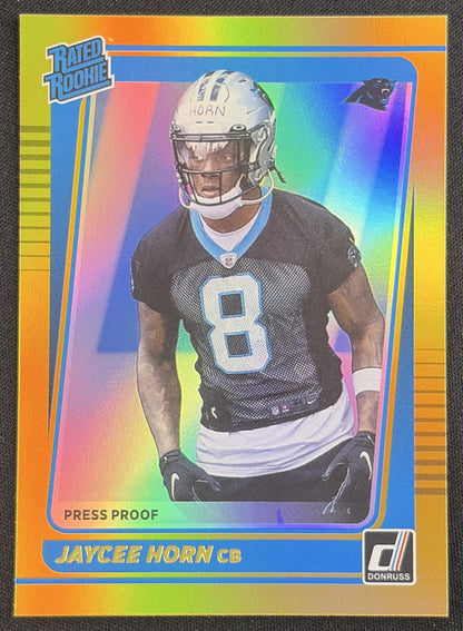 Jaycee Horn 2021 Panini Donruss Press Proof Premium Panthers