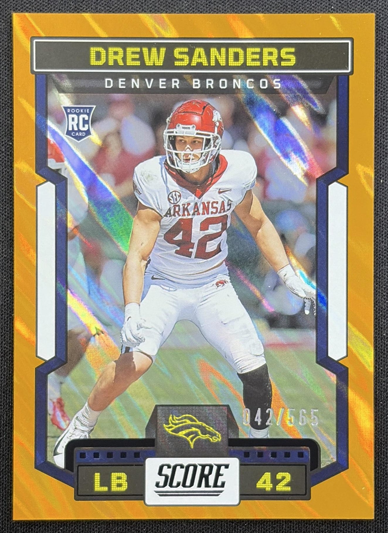 Drew Sanders 2023 Panini Score Lava /565 Broncos