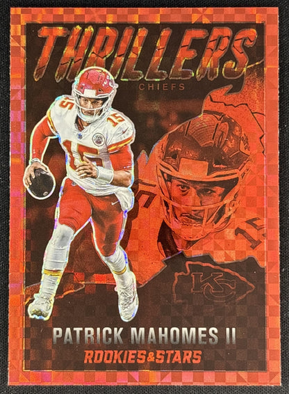 Patrick Mahomes II 2022 Panini Rookies & Stars Thrillers Red Plaid Chiefs Sports Trading Cards