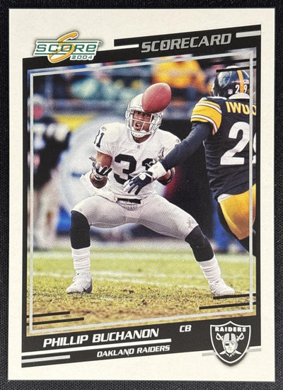 Phillip Buchanon 2004 Score Scorecard /625 Raiders front