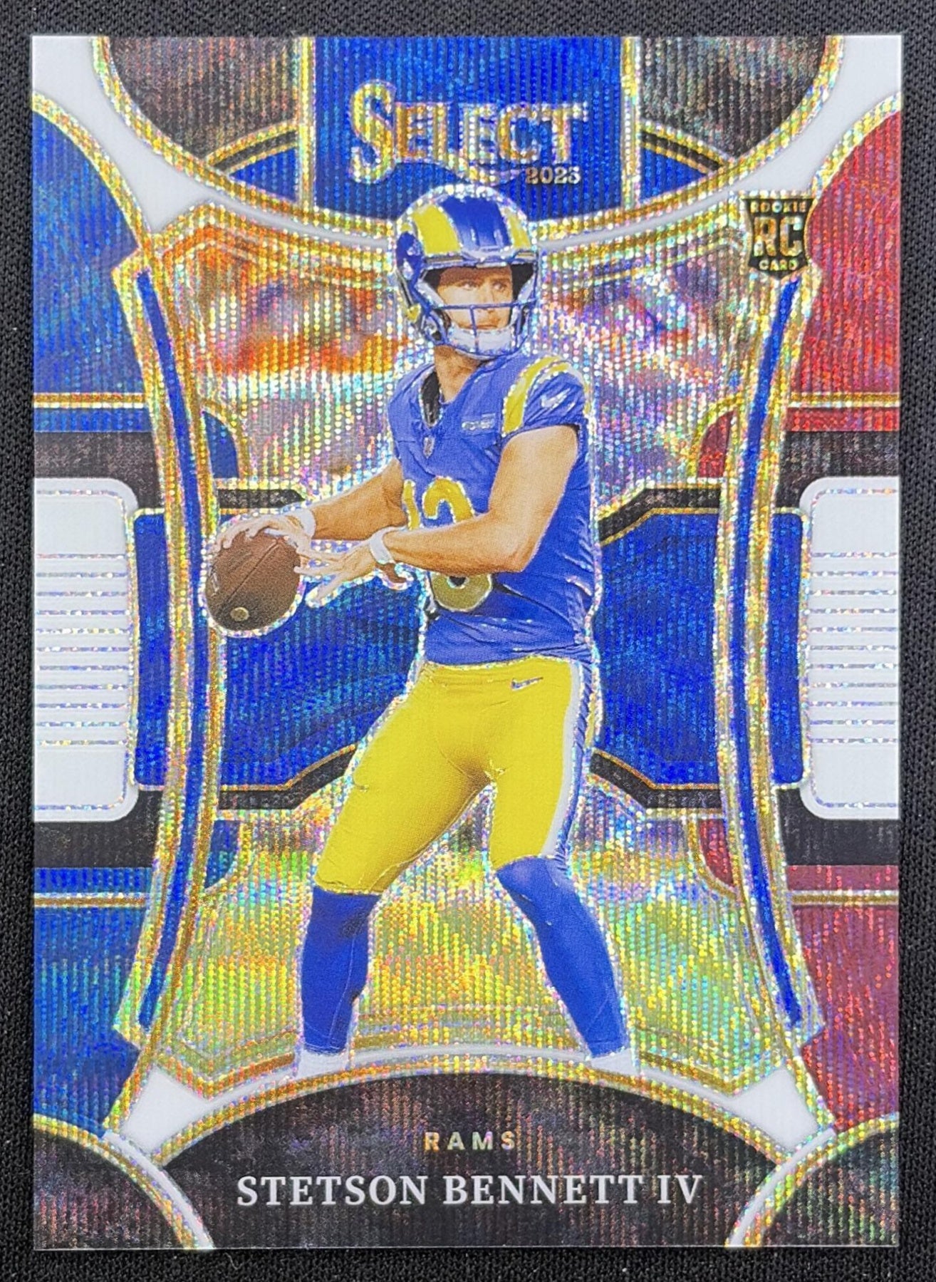 Stetson Bennett IV 2023 Panini Select Tri Color Prizms /149 Rams front