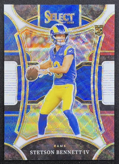 Stetson Bennett IV 2023 Panini Select Tri Color Prizms /149 Rams front