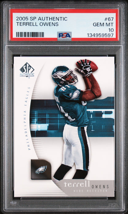 Terrell Owens 2005 SP Authentic PSA 10 Eagles front