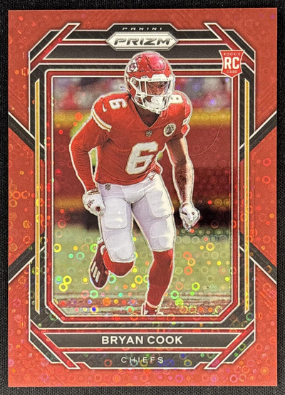 Bryan Cook 2022 Panini Prizm No Huddle Red /50 Chiefs front