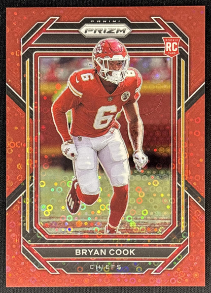Bryan Cook 2022 Panini Prizm No Huddle Red /50 Chiefs front