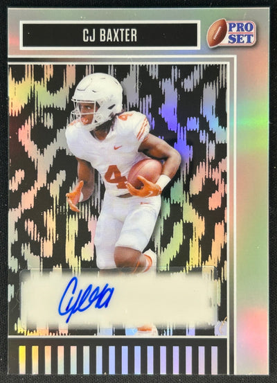 CJ Baxter 2025 NIL University of Texas Prizm Silver Vinyl Prizms /25