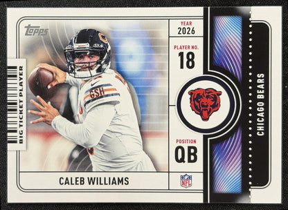 Caleb Williams 2026 Topps Big Ticket Players Bears front