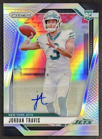 Jordan Travis 2024 Panini Prizm Auto Silver Jets front