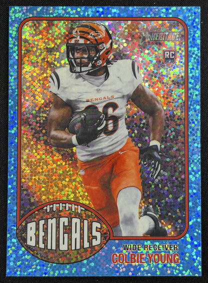 Colbie Young 2026 Topps Heritage Chrome Aqua Sparkle Bengals