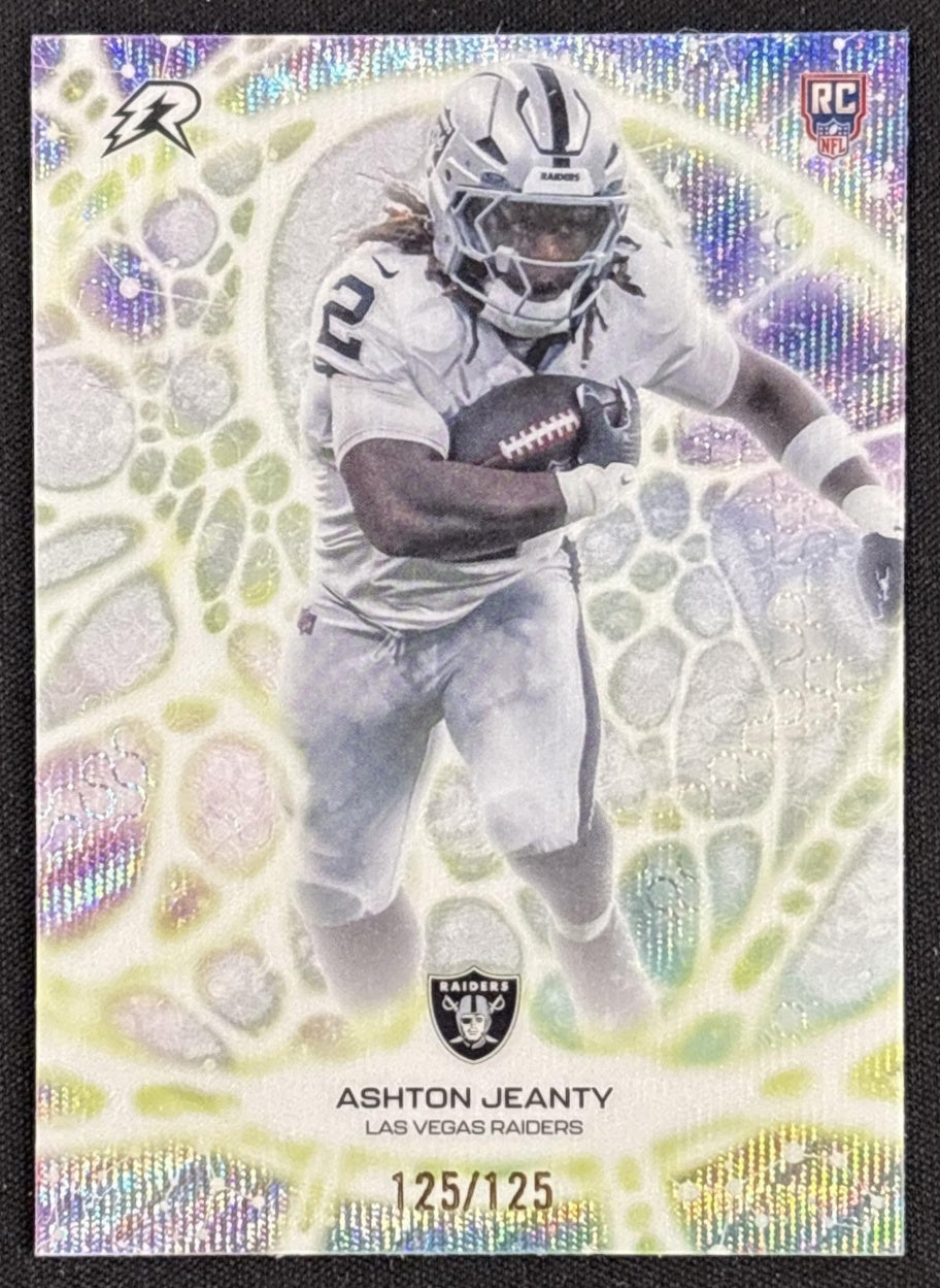 Ashton Jeanty 2025 Topps Resurgence Protonyx White Surge Refractor /125 Raiders