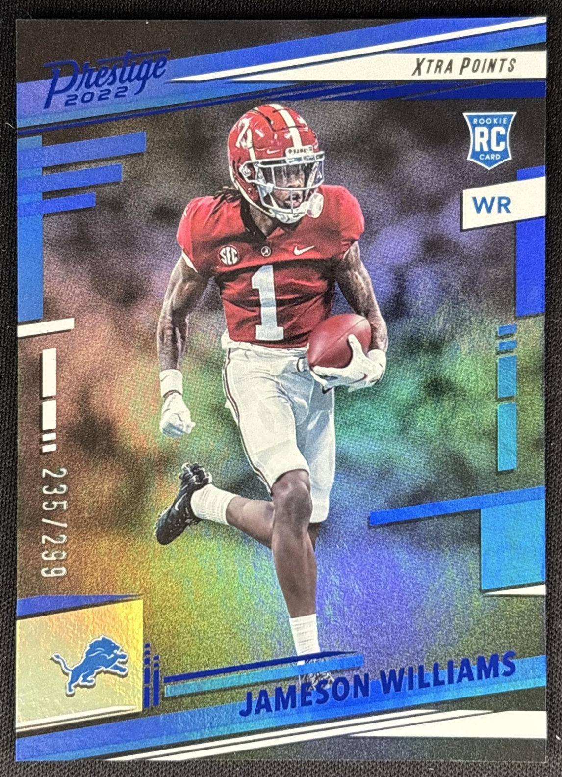 Jameson Williams 2022 Panini Prestige Xtra Points Premium Blue /299 Lions Sports Trading Cards