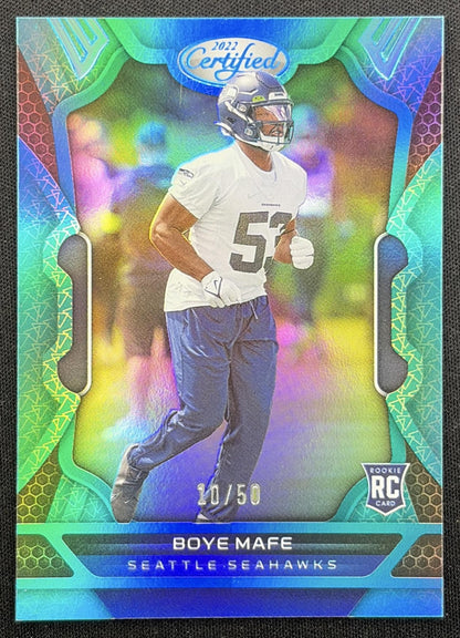 Boye Mafe 2022 Panini Certified Mirror Teal /50 Seahawks front
