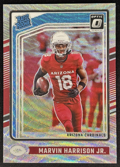 *Damaged* Marvin Harrison Jr. 2024 Panini Donruss Optic Wave /300 Cardinals Sports Trading Cards