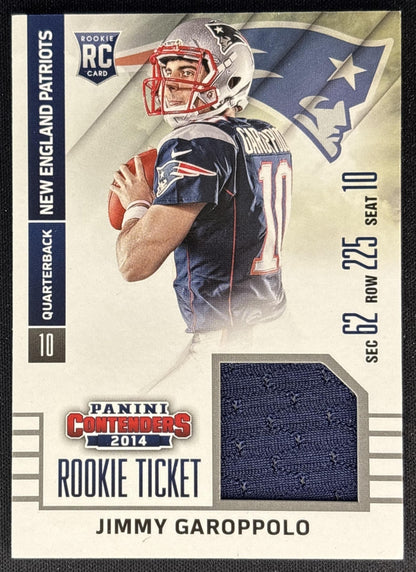 Jimmy Garoppolo 2014 Panini Contenders Rookie Ticket Swatches Patriots