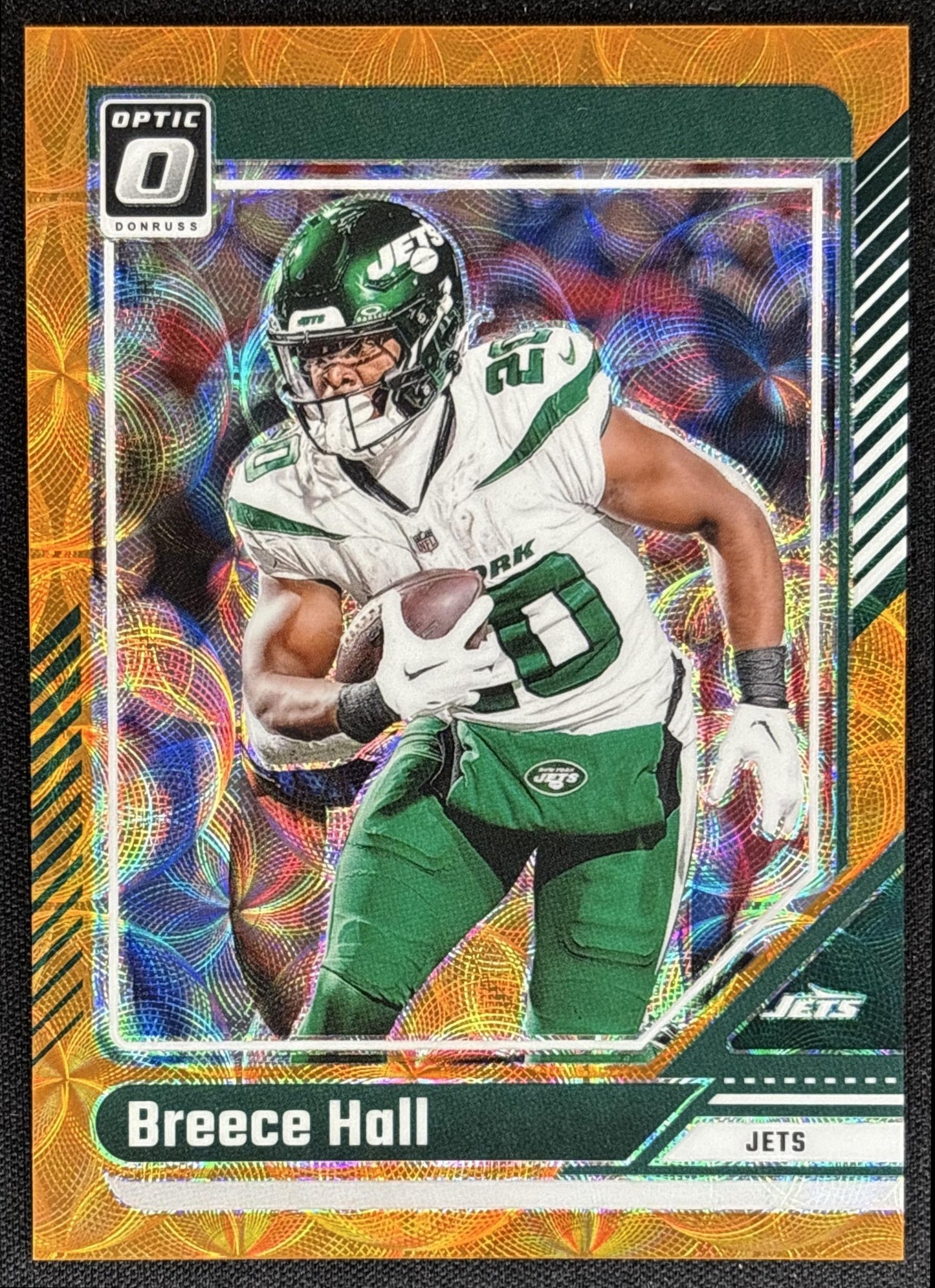 Breece Hall 2024 Panini Donruss Optic Orange Scope /79 Jets
