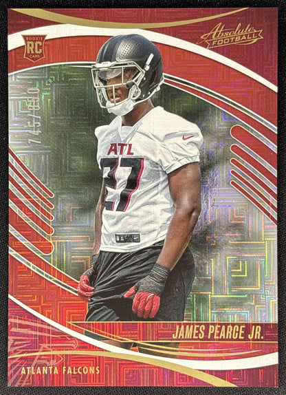 James Pearce Jr. 2025 Panini Absolute Rookies Red Sqaures /850 Falcons front