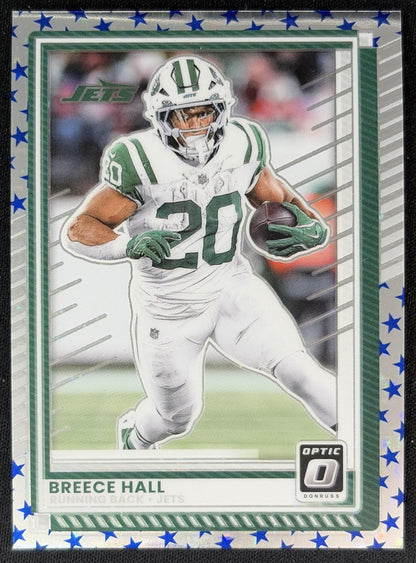 Breece Hall 2025 Panini Donruss Optic Stars Prizm Jets Football
