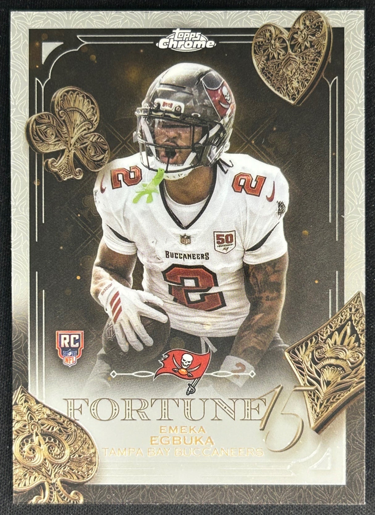 Emeka Egbuka 2025 Topps Chrome Fortune 15 Buccaneers Default Title Sports Trading Cards