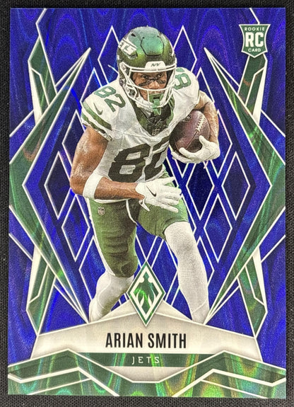 Arian Smith 2025 Panini Phoenix Blue Seismic Prizm /35 Jets
