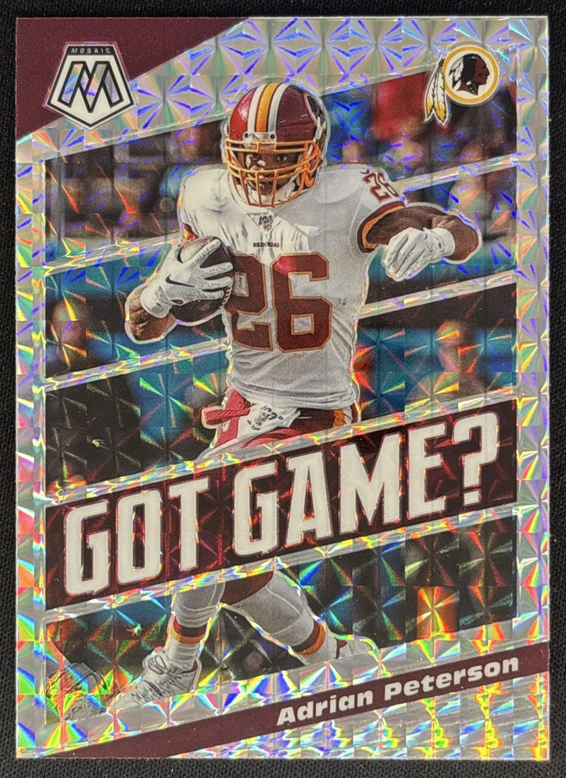 Adrian Peterson 2020 Panini Mosaic Got Game? Mosaic Prizm Redskins Front