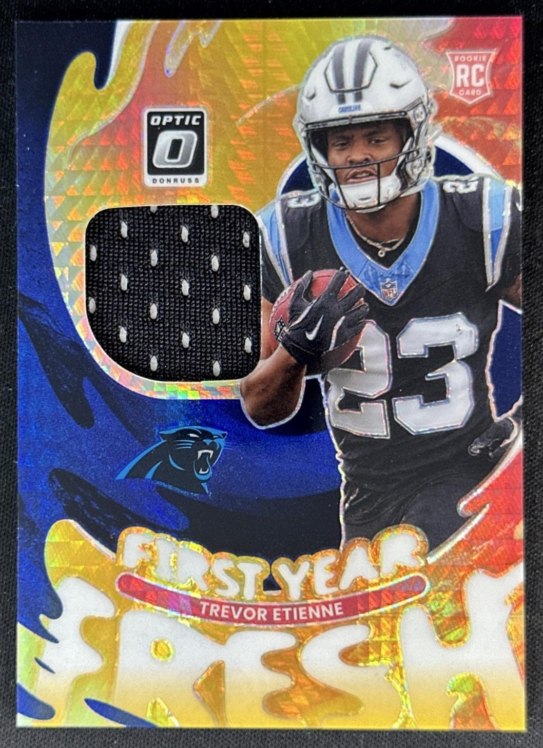 Trevor Etienne 2025 Donruss Optic First Year Fresh Blue Hyper Prizm Panthers Default Title Sports Trading Cards