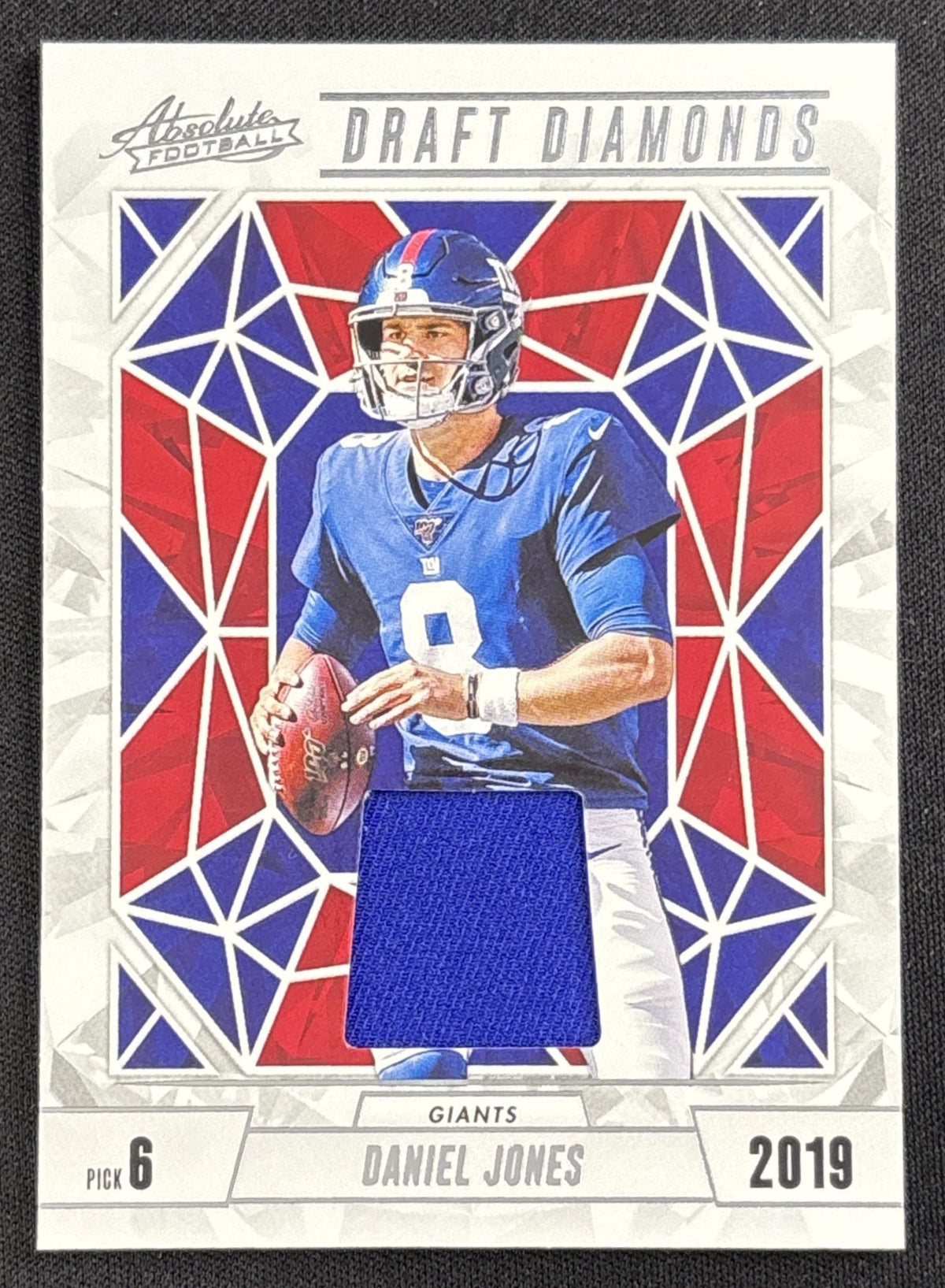 Daniel Jones 2024 Panini Absolute Draft Diamonds Jersey Giants