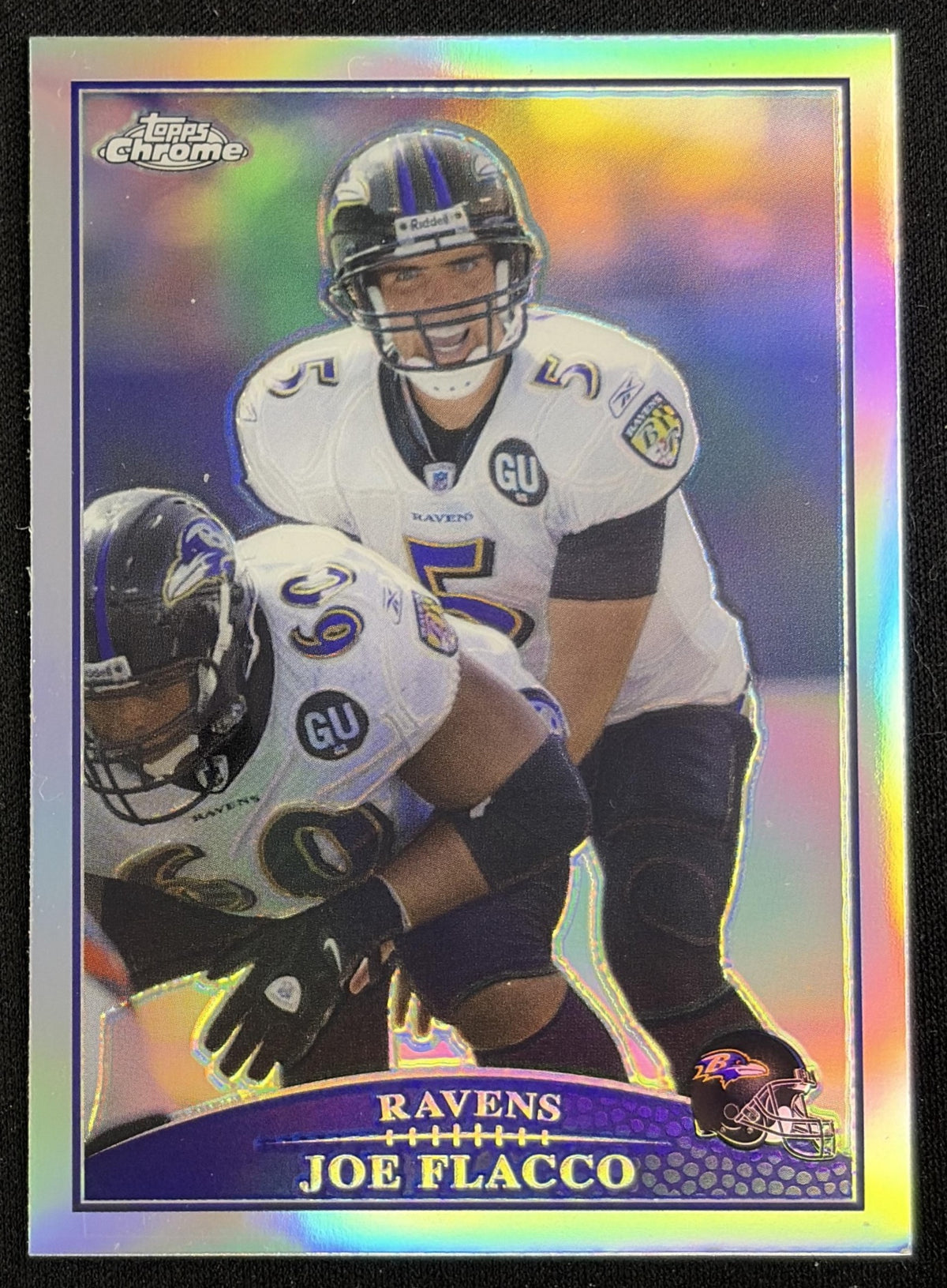 Joe Flacco 2009 Topps Chrome Refractors Ravens sports trading card front