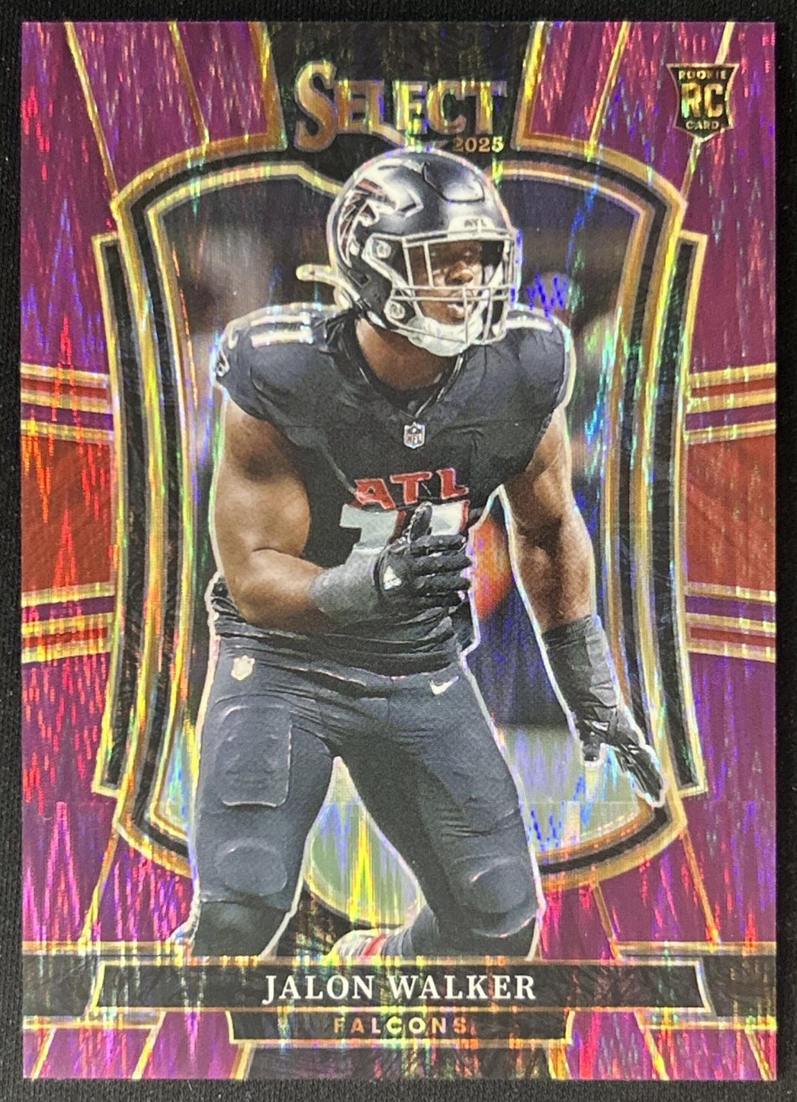 Jalon Walker 2025 Panini Select Premier Level Purple Prizm Shock /699 Falcons front