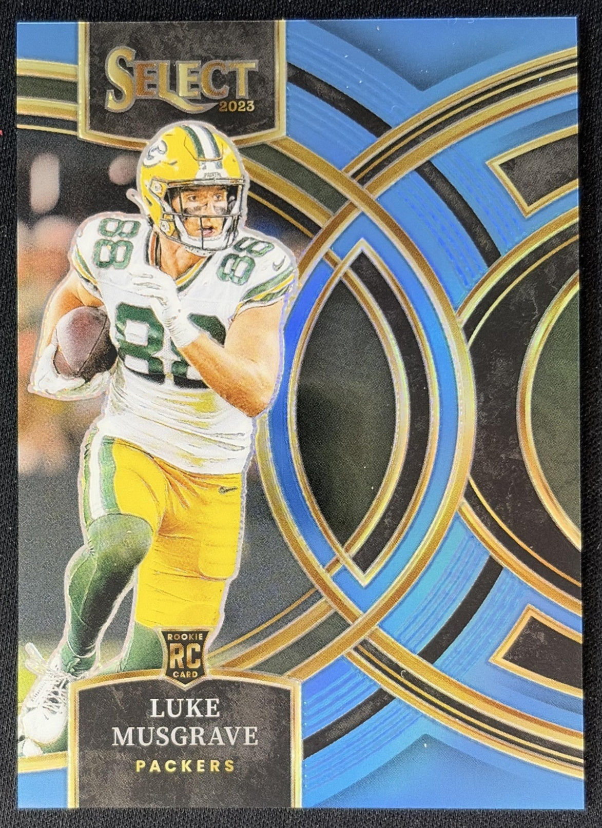 Luke Musgrave 2024 Panini Select Suite Blue Prizm /99 Packers front