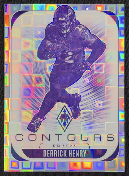 Derrick Henry 2025 Panini Phoenix Contours Pandora Silver /249 Baltimore Ravens