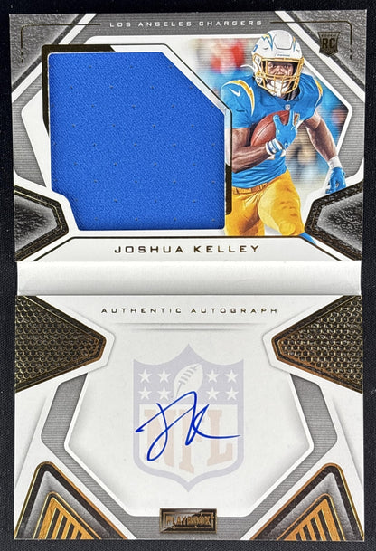 Joshua Kelley 2020 Panini Playbook Gold Patch Auto Booklet /99 Chargers - Los Angeles Chargers