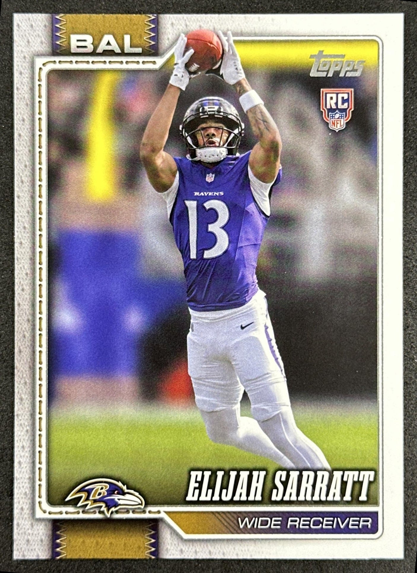 Elijah Sarratt 2026 Topps Flagship Rookie Ravens Sports Trading Card