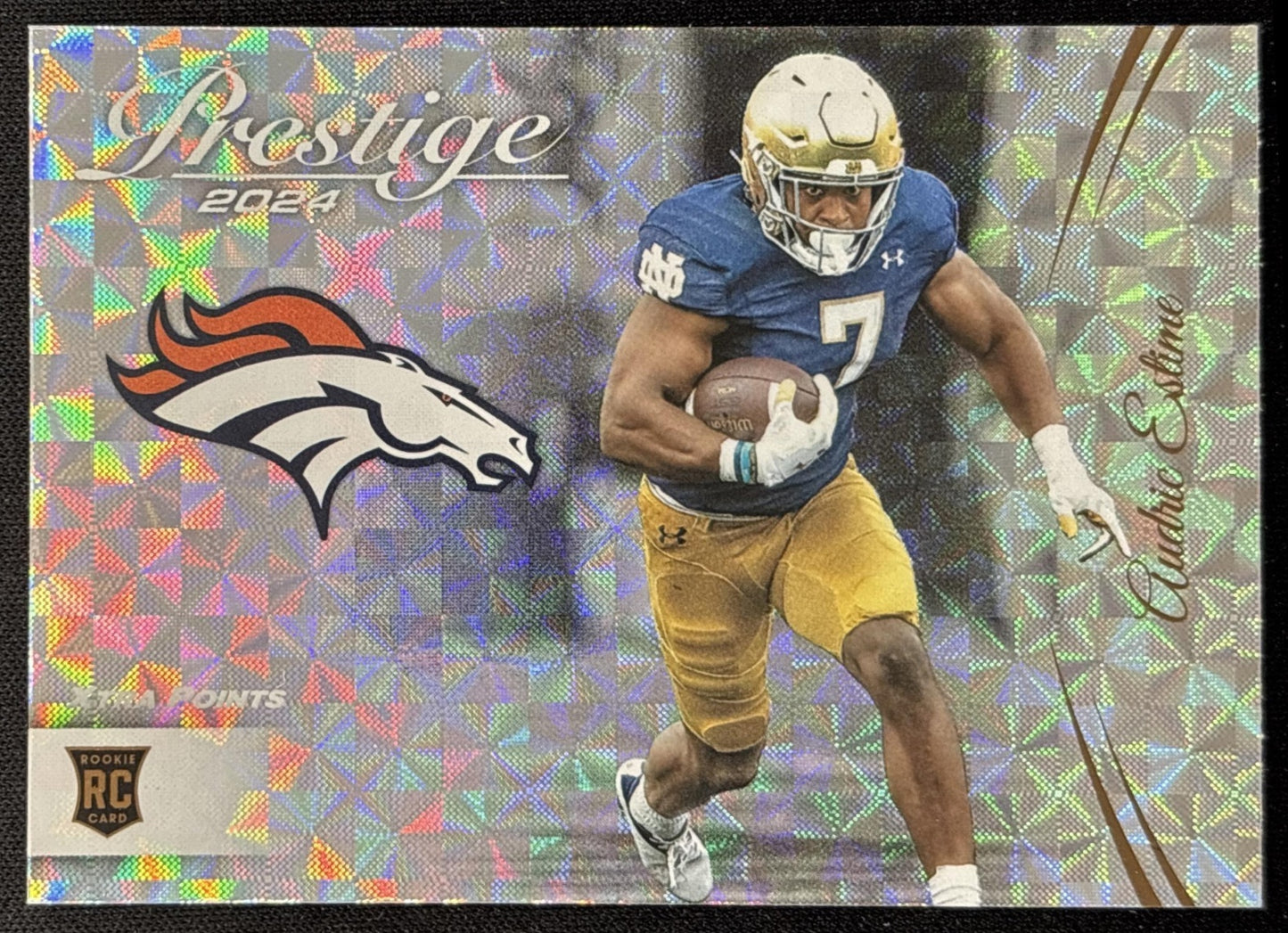 Audric Estime 2024 Panini Prestige Diamond Xtra Points Broncos Sports Trading Cards