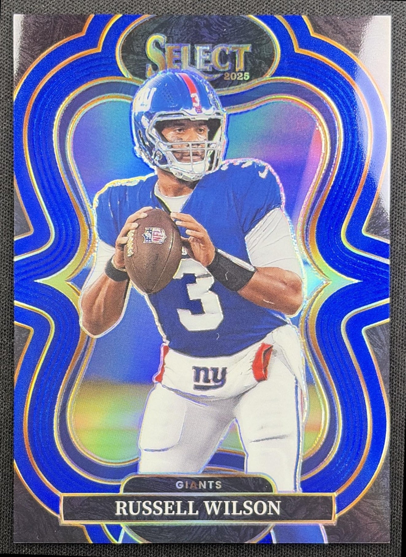 Russell Wilson 2025 Panini Select Suite Level Blue Prizm /99 Giants front