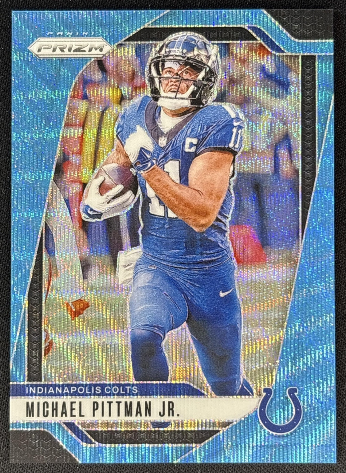 Michael Pittman Jr. 2024 Panini Prizm Blue Wave /230 Colts Front