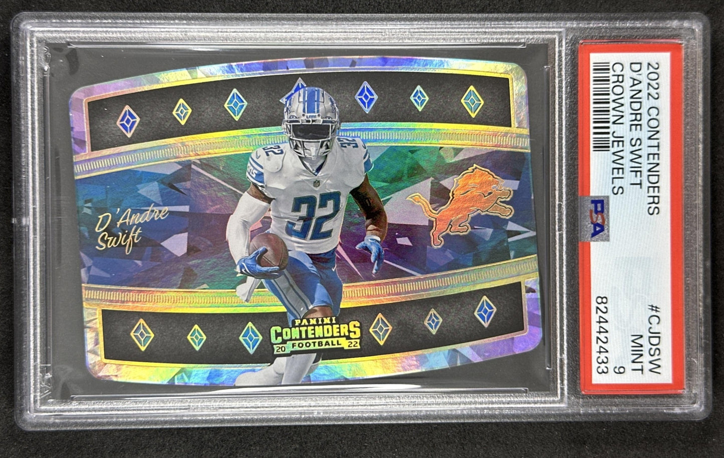 D'Andre Swift 2022 Panini Contenders Crown Jewels PSA 9