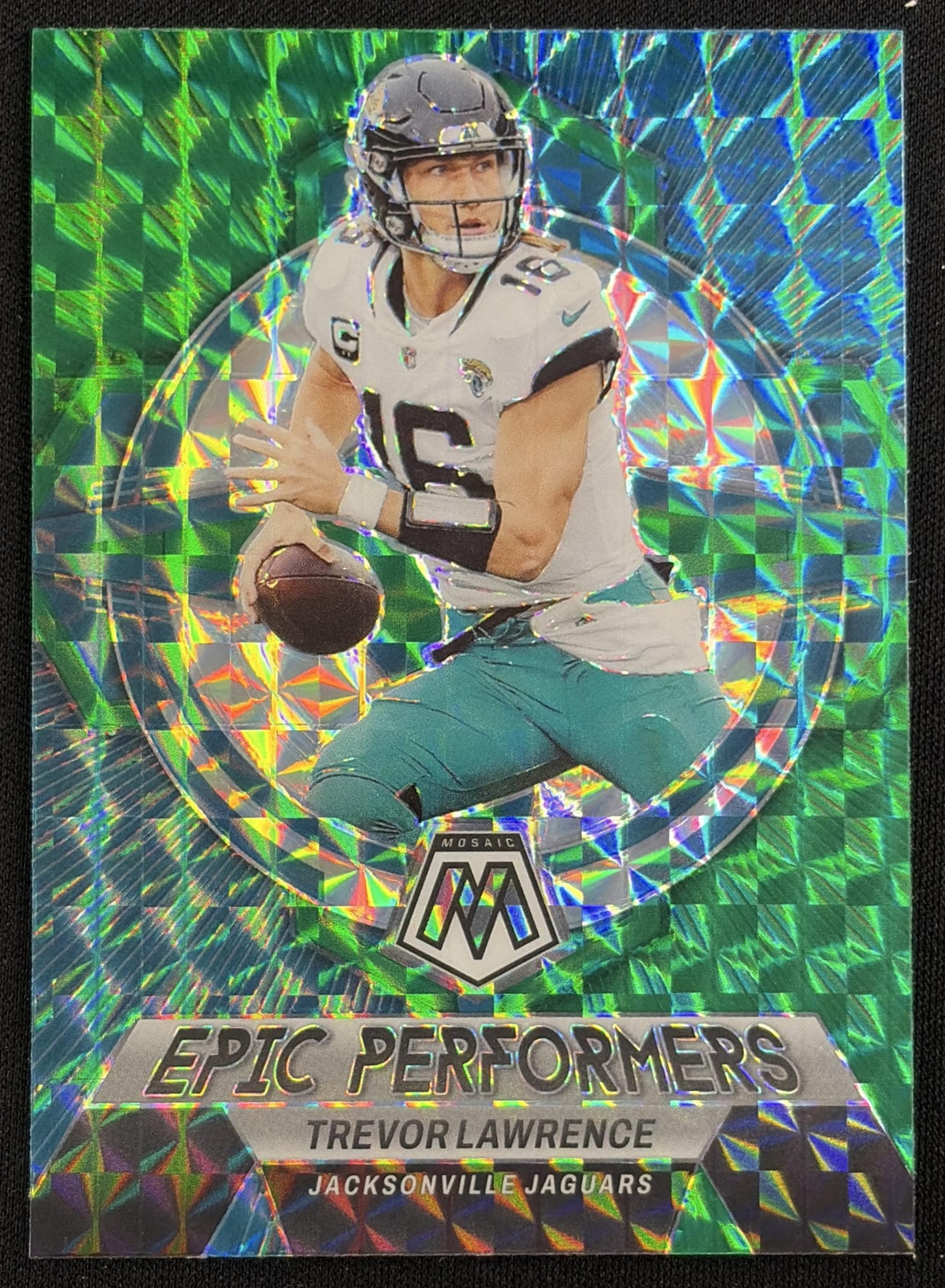 Trevor Lawrence 2023 Panini Mosaic Epic Performers Mosaic Green Jaguars Sports Trading Card
