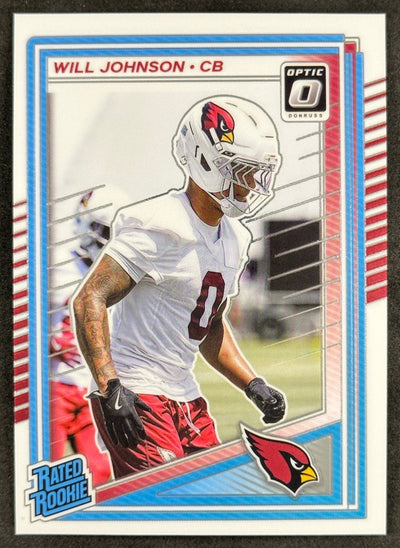 Will Johnson 2025 Donruss Optic Rated Rookie Cardinals Sports Trading Card
