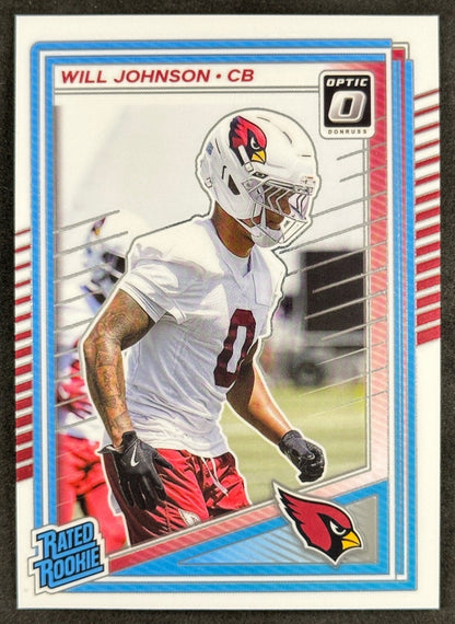 Will Johnson 2025 Donruss Optic Rated Rookie Cardinals Sports Trading Card