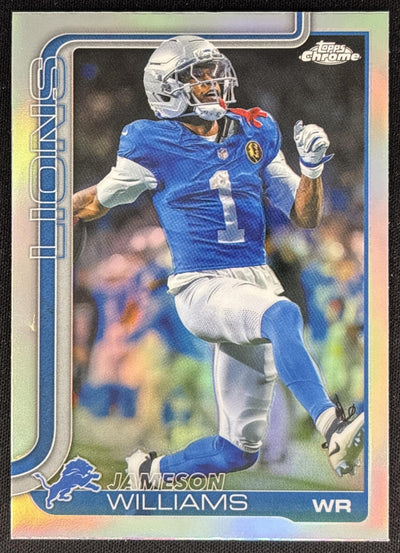 Jameson Williams 2025 Topps Chrome Refractor Lions Sports Trading Cards