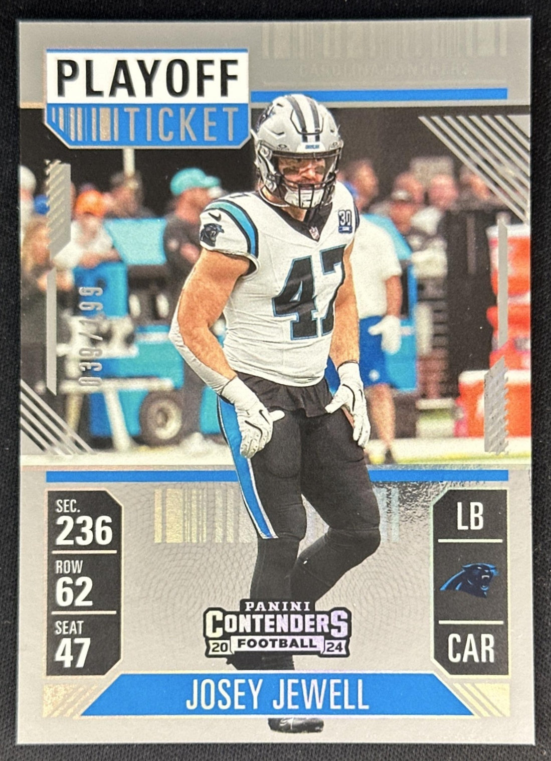 Josey Jewell 2024 Panini Contenders Playoff Ticket /199 Panthers Default Title Sports Trading Cards