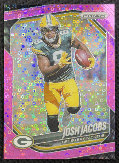 Josh Jacobs 2025 Panini Prizm No Huddle Pink /25 Packers