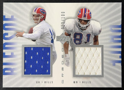 Drew Bledsoe Peerless Price 2002 Upper Deck Graded Dual Jerseys /100 Bills Sports Trading Cards