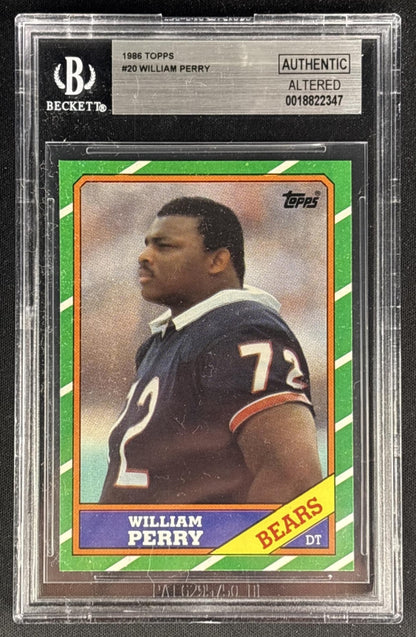 William Perry 1986 Topps Bears Becket Authentic Altered Bears