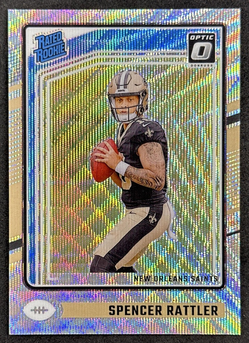 Spencer Rattler 2024 Panini Donruss Optic Wave /300 Saints front