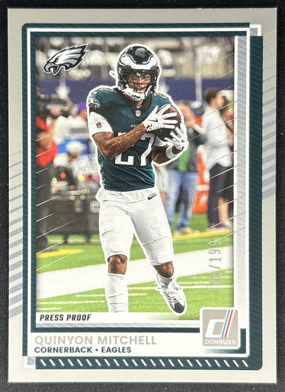 Quinyon Mitchell 2025 Panini Donruss Press Proof Silver /199 Eagles front