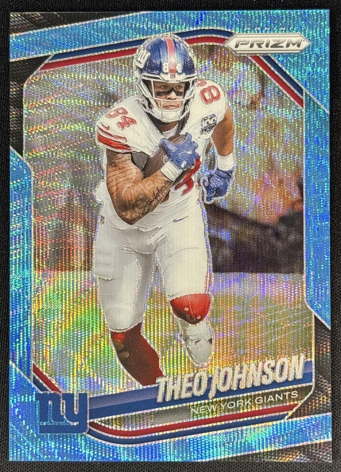 Theo Johnson 2025 Panini Prizm Blue Wave /230 Giants