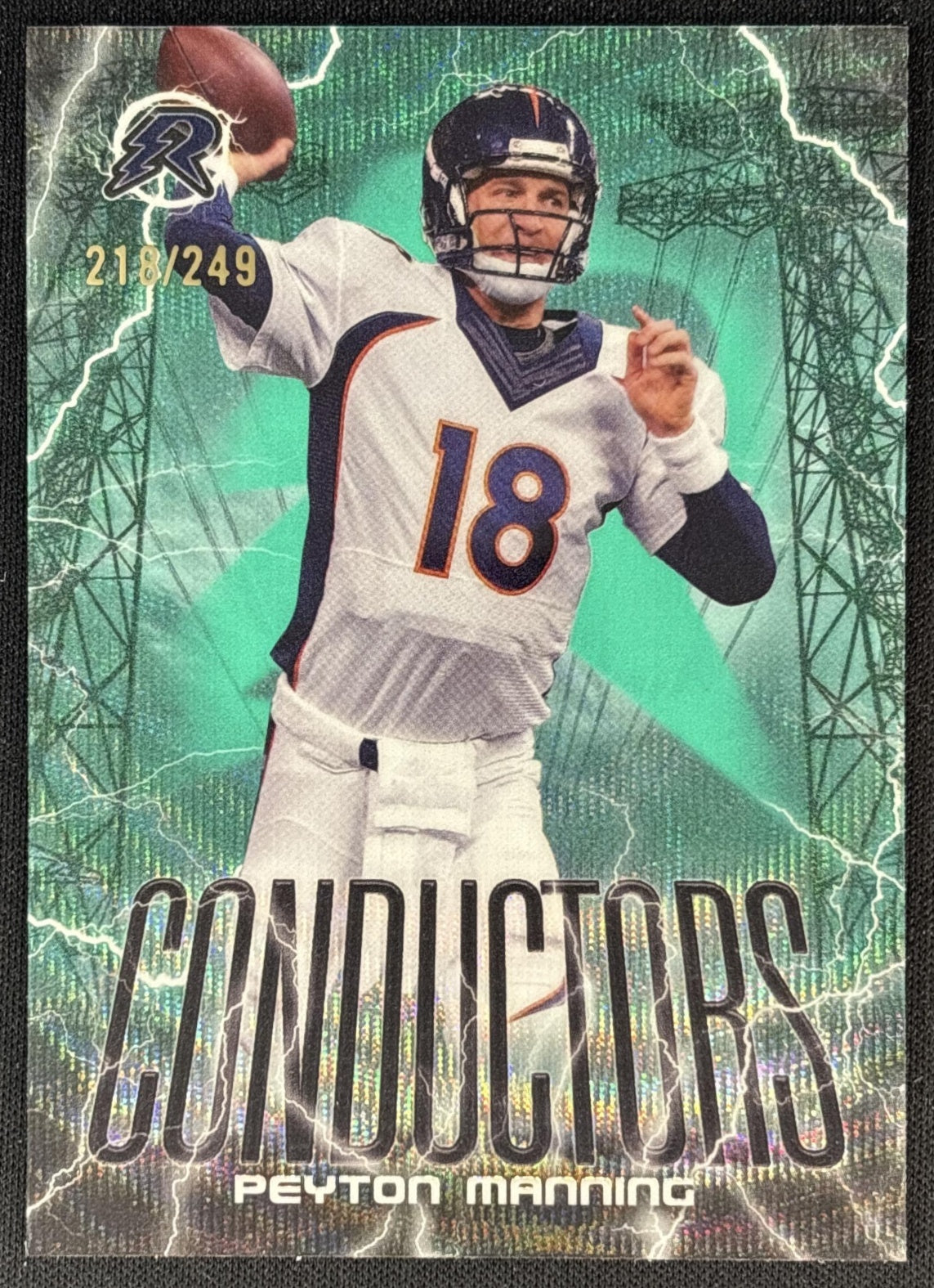 Peyton Manning 2024 Topps Resurgence Conductors Aqua Surge /249 Broncos front