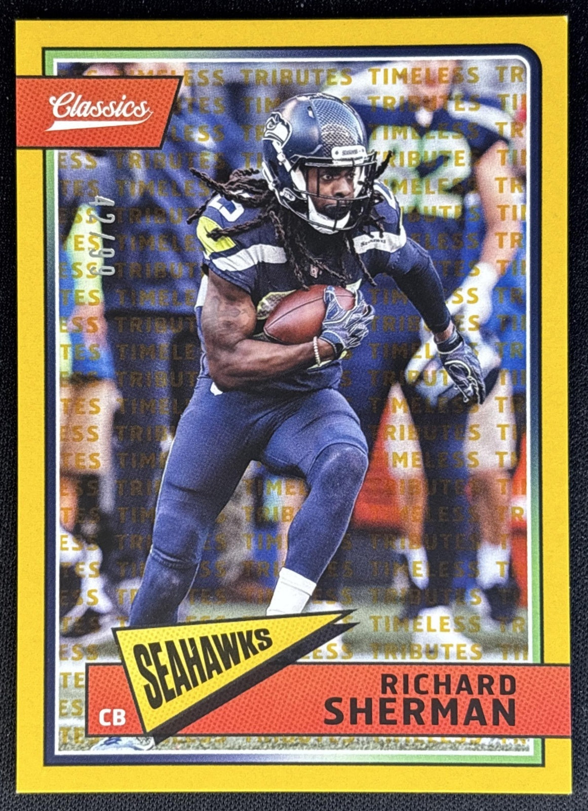 Richard Sherman 2018 Panini Classics Timeless Tributes Gold /99 Seahawks front