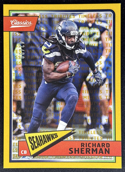 Richard Sherman 2018 Panini Classics Timeless Tributes Gold /99 Seahawks front